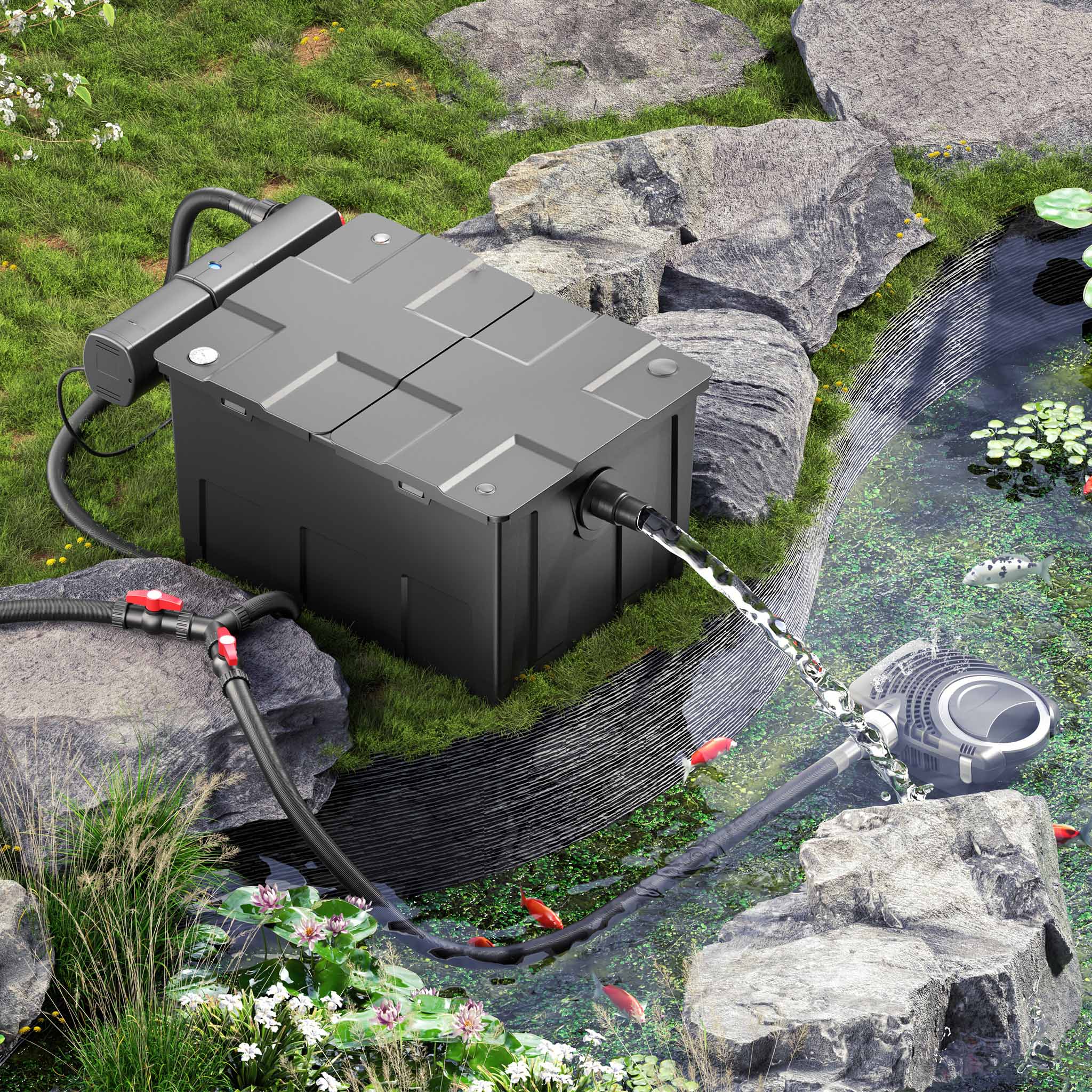 Set Filtro 60.000l Chiarificatore 36W Pompa NEO10000 80W