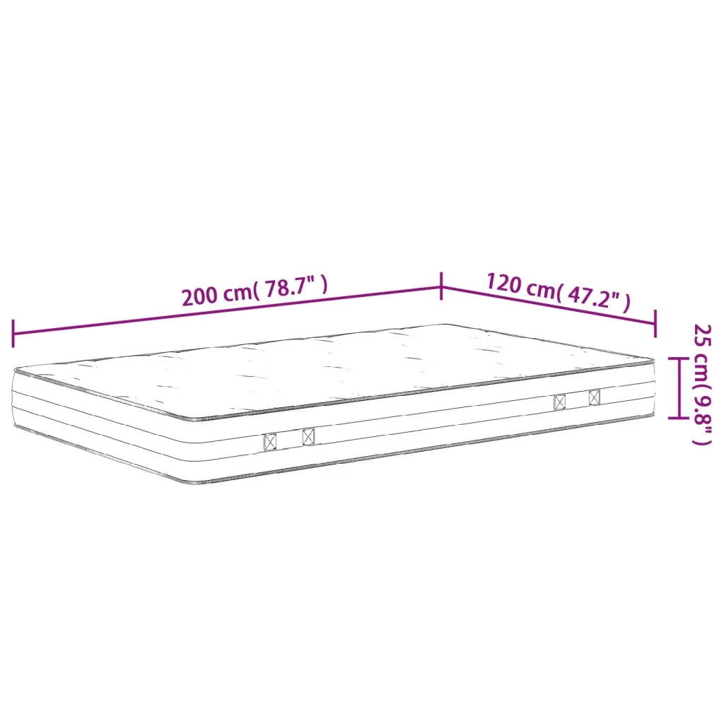 Materasso a Molle Insacchettate-Materasso per letto Medio Rigido 120x200 cm 988669