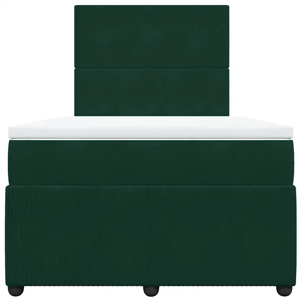 Giroletto a Molle con Materasso Verde Scuro 120x190 cm Velluto