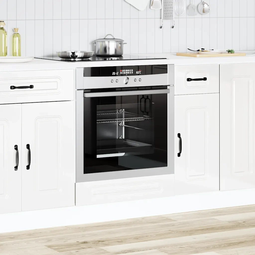 Pensile da cucina | Armadio per Forno Kalmar Bianco Lucido in Legno Multistrato
