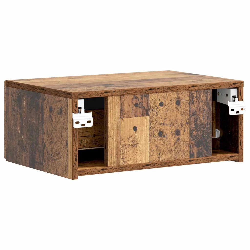Comodino | Armadio da Notte | Mobiletto da notte a muro Legno antico 49 x 34,5 x 20 cm