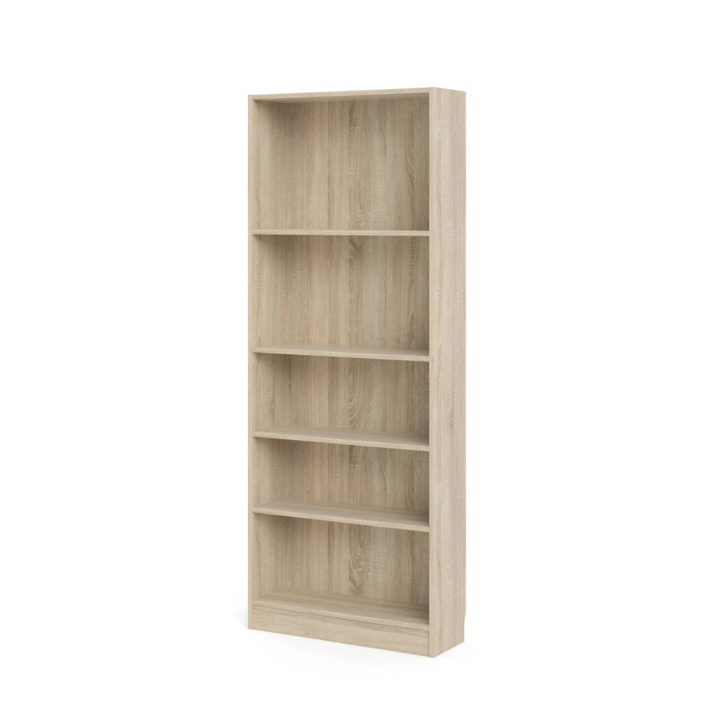 Libreria Abelarda, Scaffale da ufficio, Mobile portalibri, Biblioteca, 79x27 h203 cm, Quercia