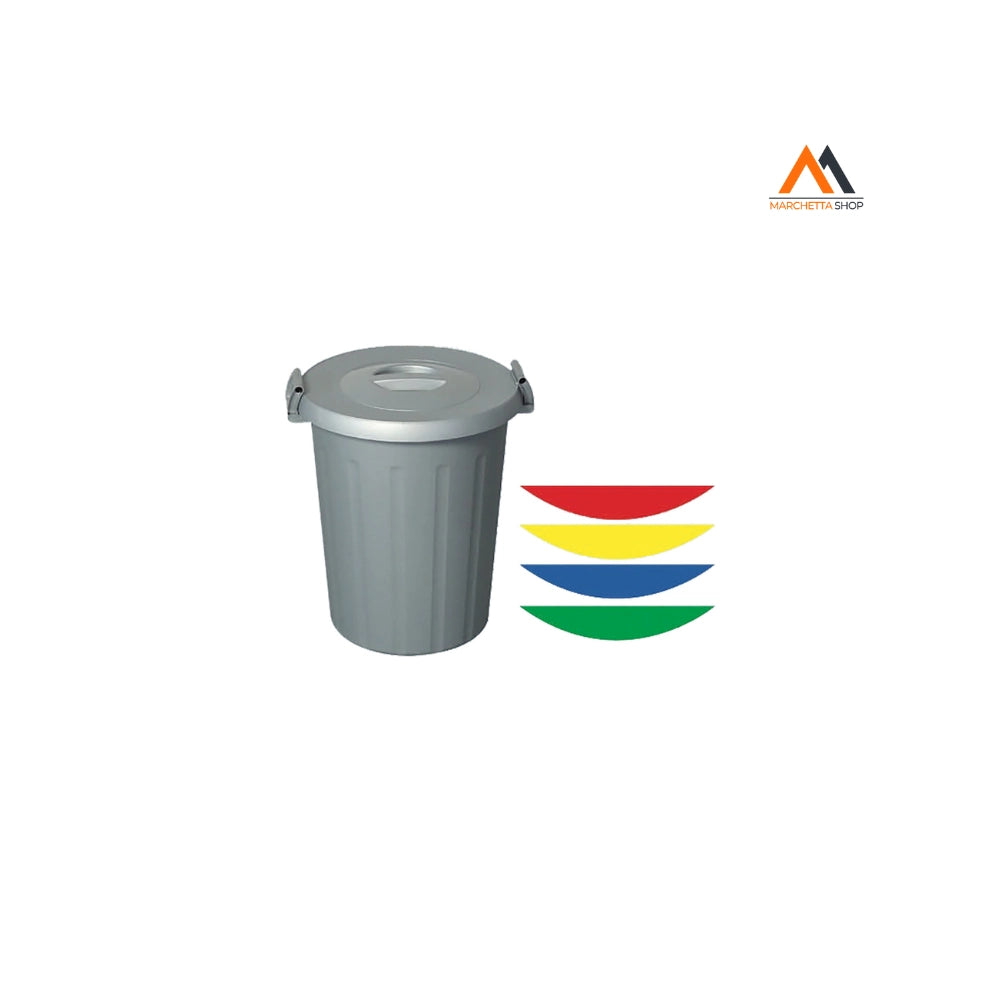 BIDONE IMMONDIZIA Lt. 25  grigio - manici personaliz.