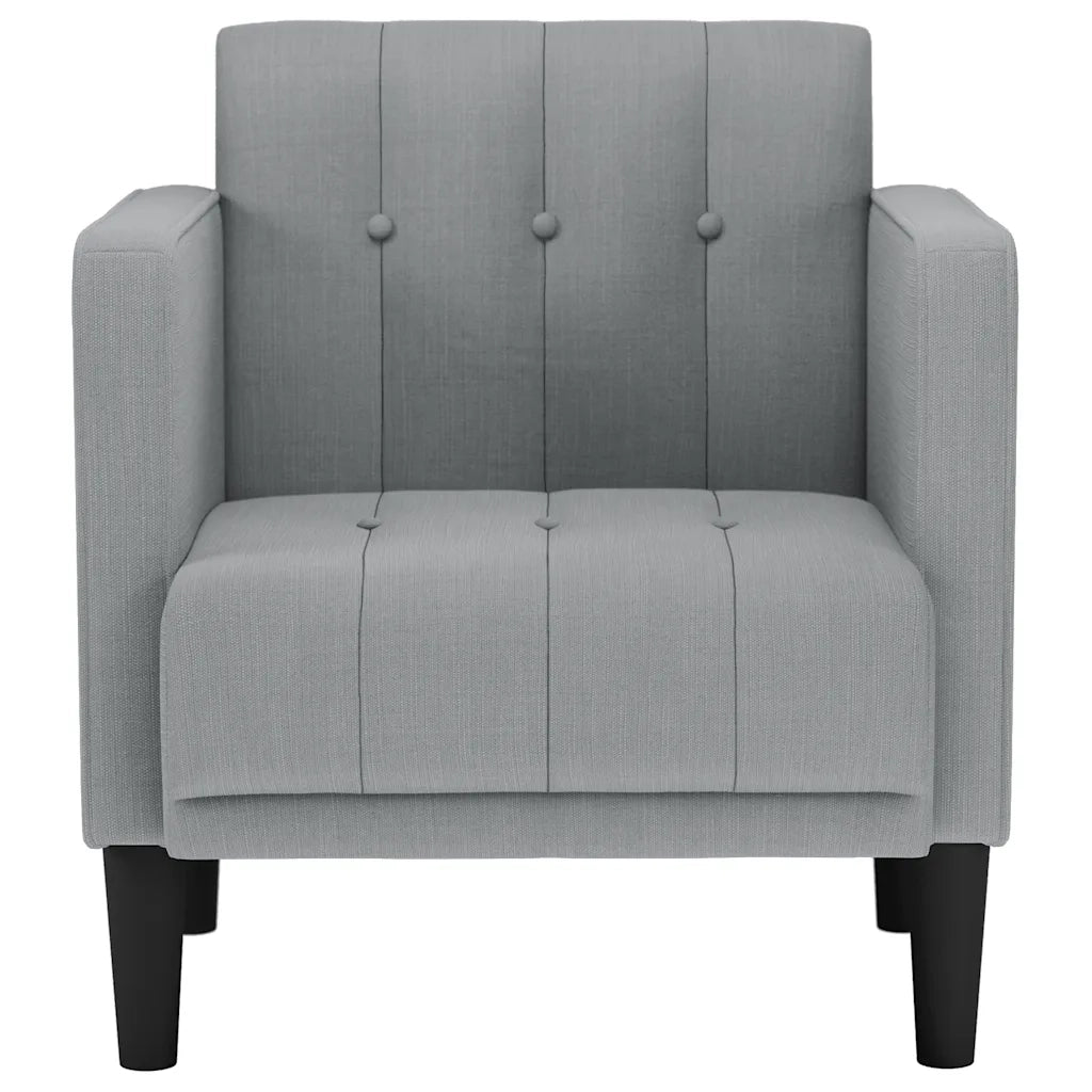 Divano Poltrona | Sedia con Braccioli Grigio Chiaro 53 cm in Tessuto