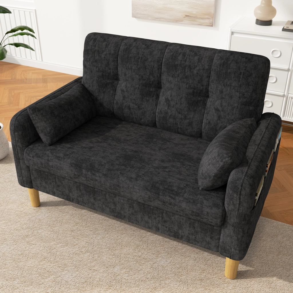 SOFA 2 posti 119x78x85 cm Grigio in Chenille