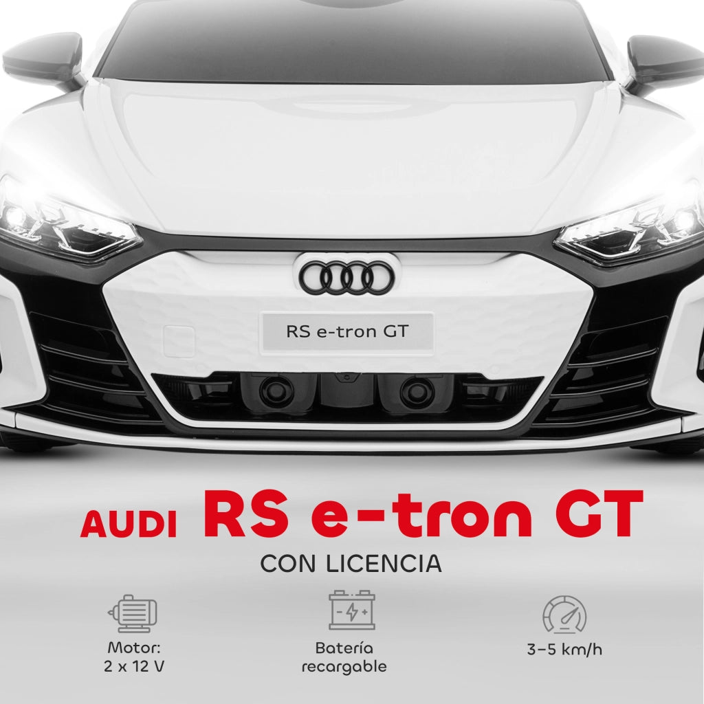Auto Elettrica Bambini AUDI RS e-tron GT ¨C zephmum ¨C Bianco 103x58x41 cm