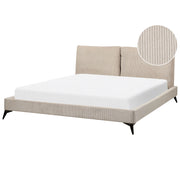 Letto imbottito moderno in velluto a coste grigio talpa 180 x 200 cm moderno elegante