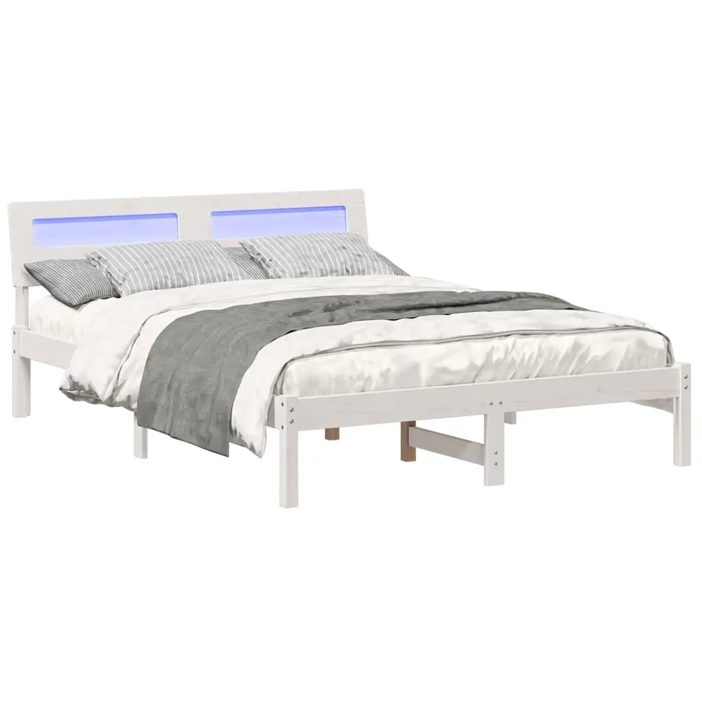 Struttura del letto Bianco 120 x 190 cm Pino massello 872789