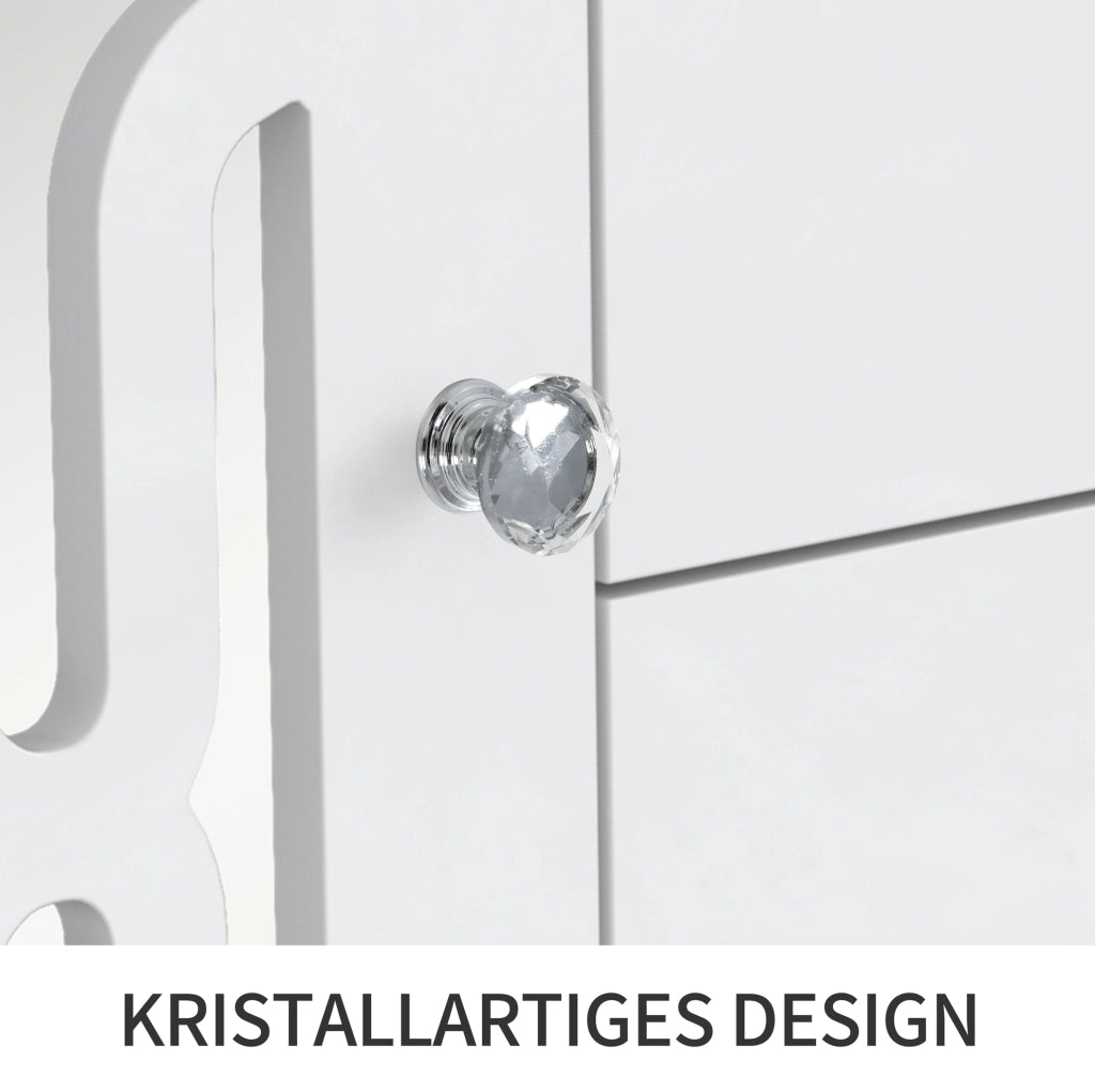 Credenza bianca con superficie a specchio 147,5 cm