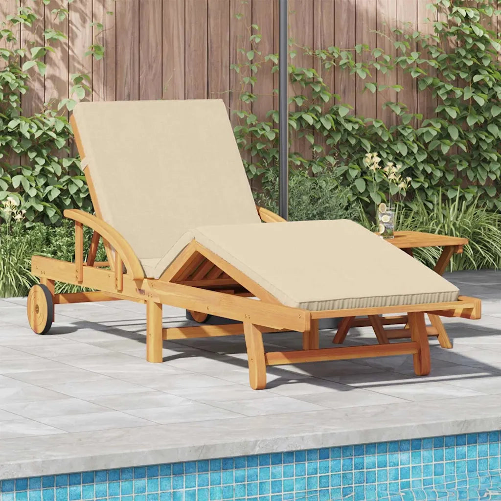 Lettino da sole Beige 200 x 67 x 84 cm Legno di Acacia Massello 4105529