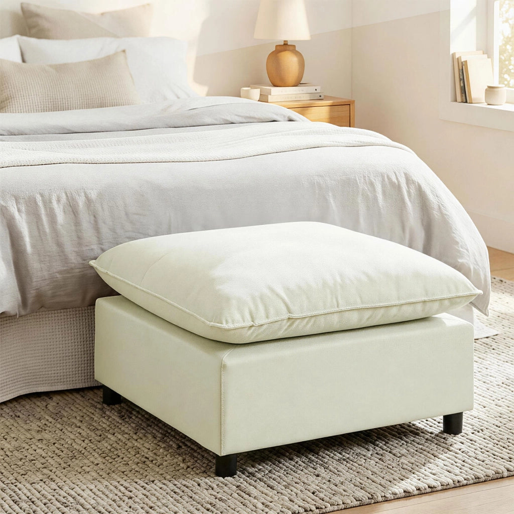 Pouf imbottito ¨C zephmum ¨C crema 75x75x40