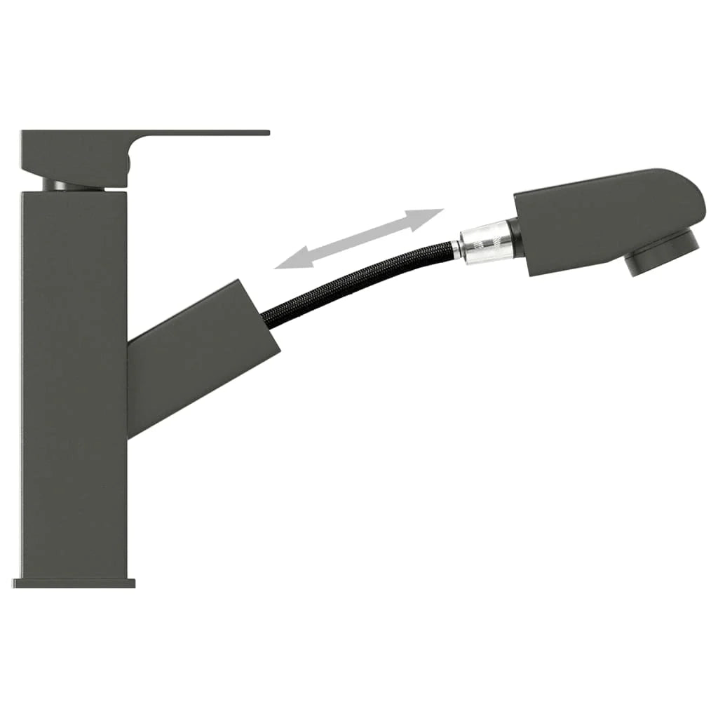 Rubinetto estraibile per lavabo miscelatore per bagno finitura per interni 17,2 cm finitura grigia 02_0003527