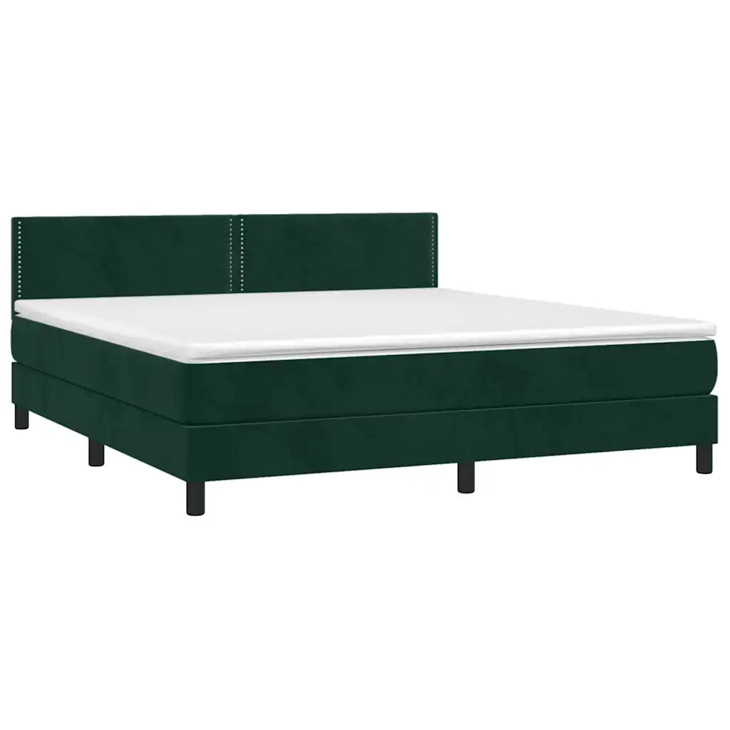Giroletto a Molle con Materasso Verde Scuro 180x200 cm Velluto 3141260