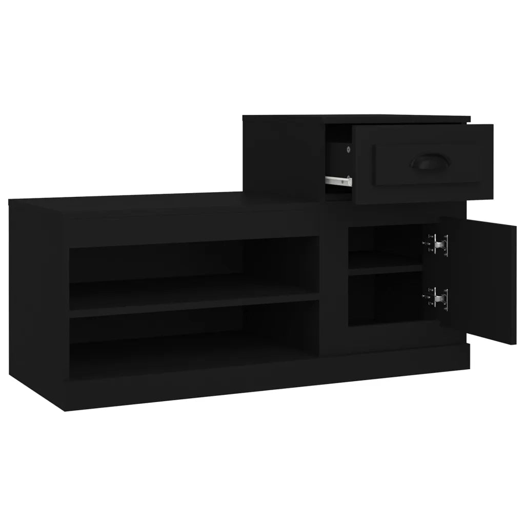 Scarpiera | Mobile per scarpe Nera 100x42x60 cm in Legno Multistrato