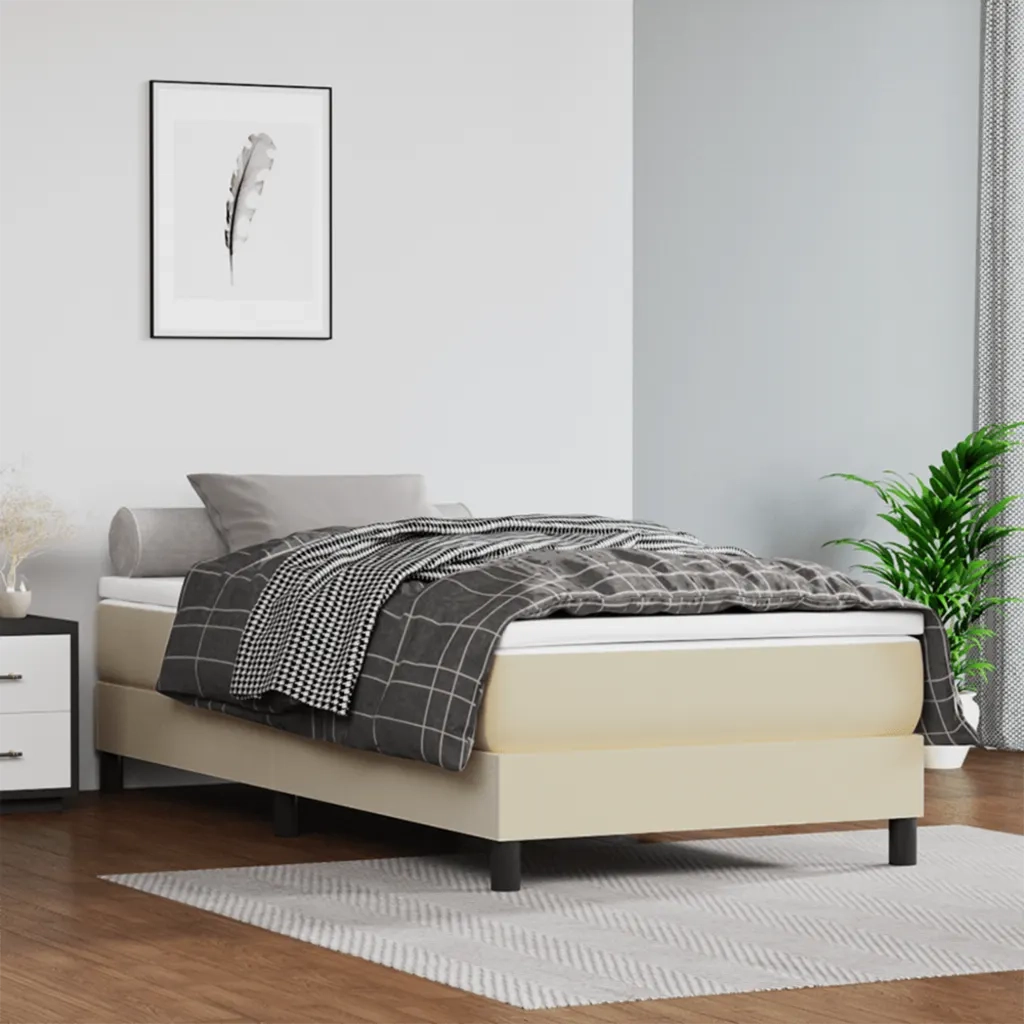Struttura Letto a Rete a Molle Crema 80x200 cm in Similpelle 3120666