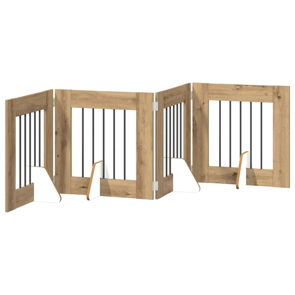 Cancello per cani con supporti 4 pcs Rovere Artigianale 892156