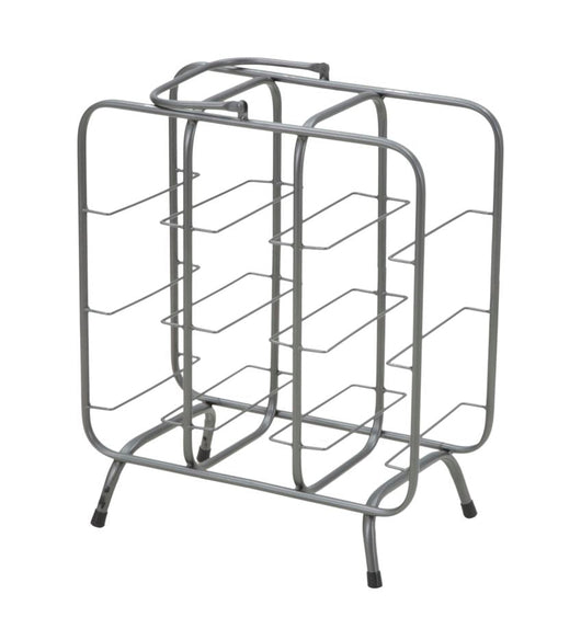 Porta Bottiglie Rack Quadrato 9 Posti 40x23x47,5 cm in Ferro Grigio