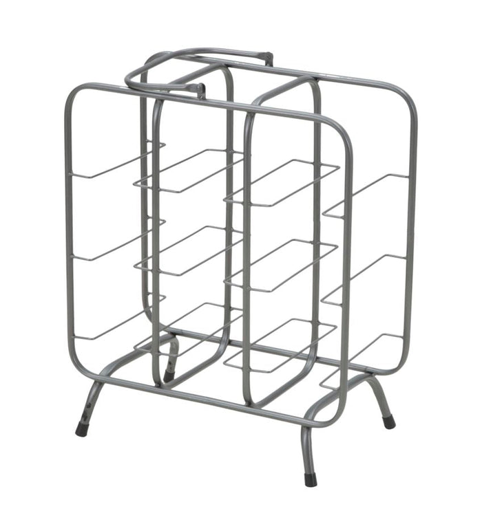 Porta Bottiglie Rack Quadrato 9 Posti 40x23x47,5 cm in Ferro Grigio