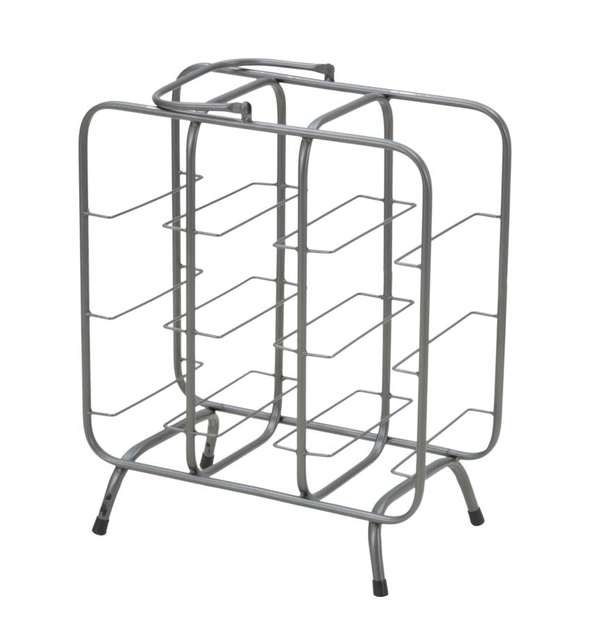 Porta Bottiglie Rack Quadrato 9 Posti 40x23x47,5 cm in Ferro Grigio