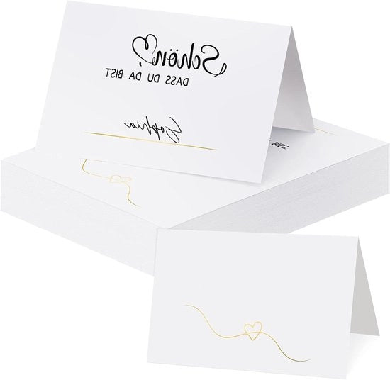 Tavole di invito personalizzabili 60 pezzi 110 x 85 mm - Carte di auguri per matrimonio, compleanno, battesimo.