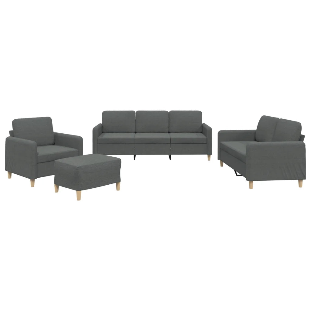 Set di Divani 4 pz con Cuscini Grigio Scuro in Tessutocod mxl 83281