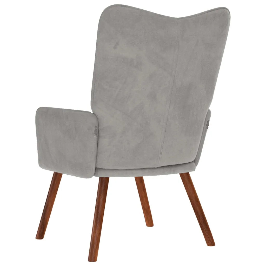 vidaXL Sedia Relax Grigio Chiaro in Velluto