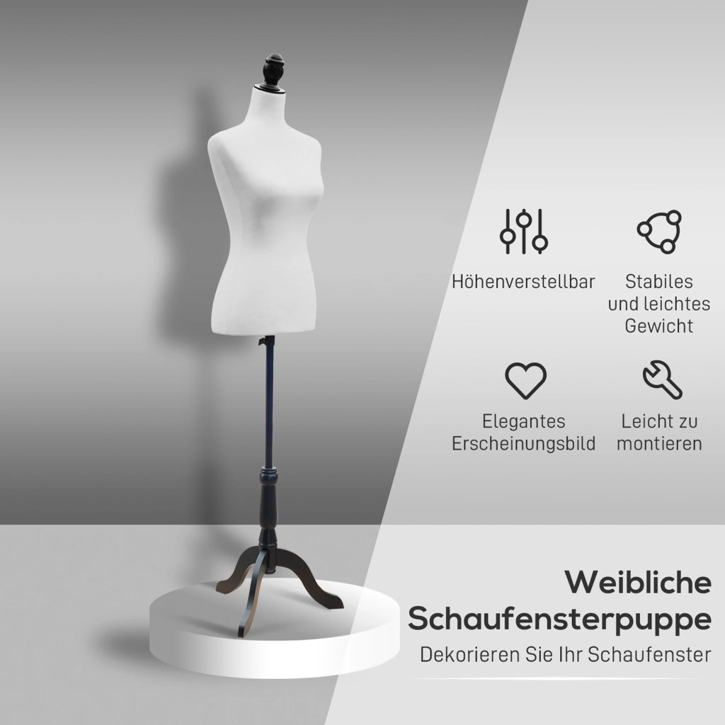 Manichino Torso ¨C Minimal ¨C Schiuma Legno Metallo Bianco