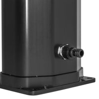 Surya Silver - Doccia solare da giardino 35L in PVC. Doccia a riscaldamento solare Doccia da esterno con rubinetteria in acciaio e soffione orientabile. Colore argento e nero opaco.