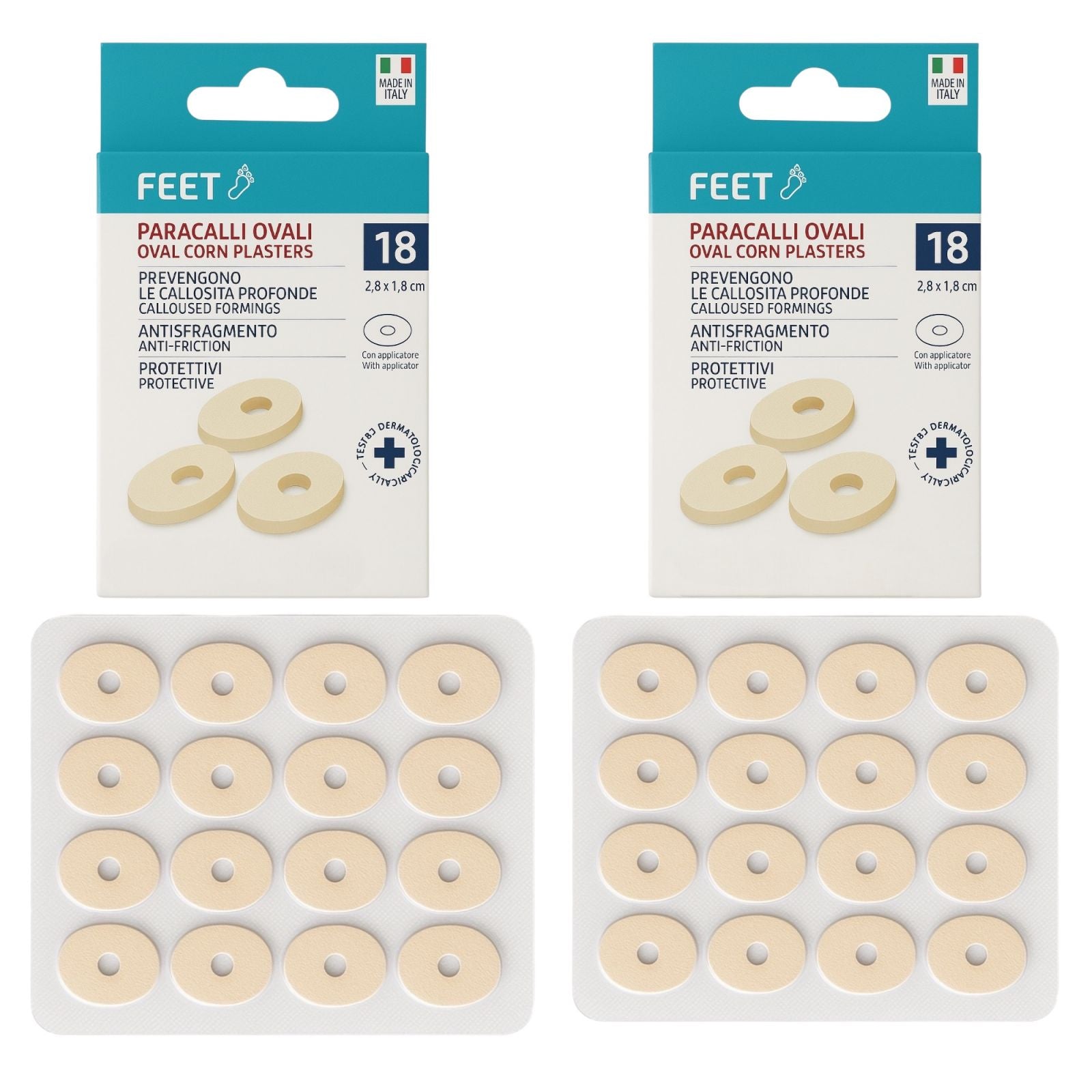 36 Pz Paracalli Ovali in Lattice 2,8x1,8cm Protezioni per Calli e Dita dei Piedi Cuscinetti Morbidi Antisfregamento