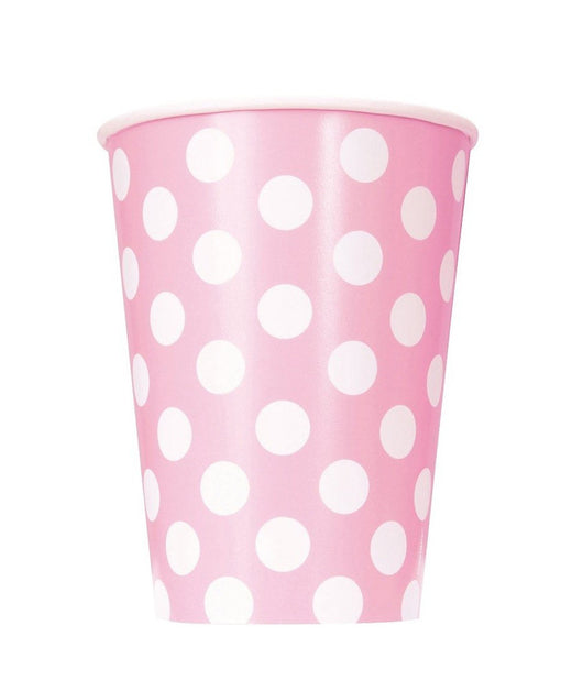 36 Bicchieri Carta Feste Rosa Pois Compleanni Matrimonio Nascita Battesimo Party         