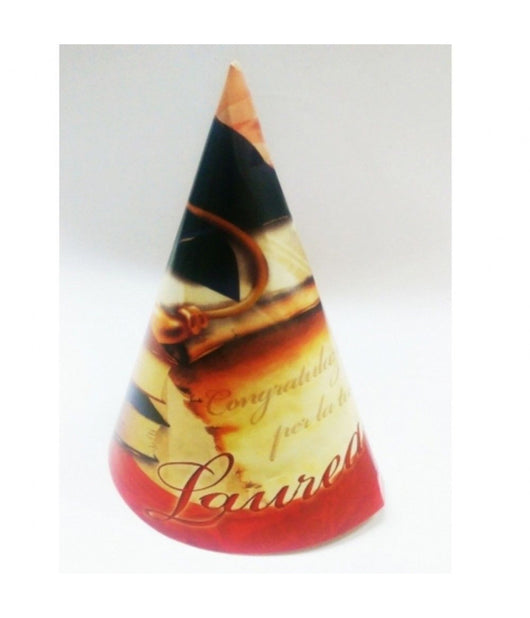 36 Cappelli Di Carta Cono Feste Laura Rosso Cappellino Addobbi Laureandi Dottore         