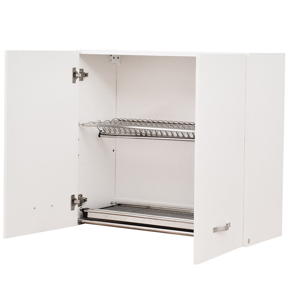 Pensile da Cucina Scolapiatti Sistema Raccogligocce Mobile Minimal Colore Bianco