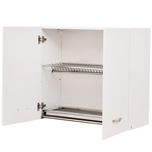 Pensile da Cucina Scolapiatti Sistema Raccogligocce Mobile Minimal Colore Bianco