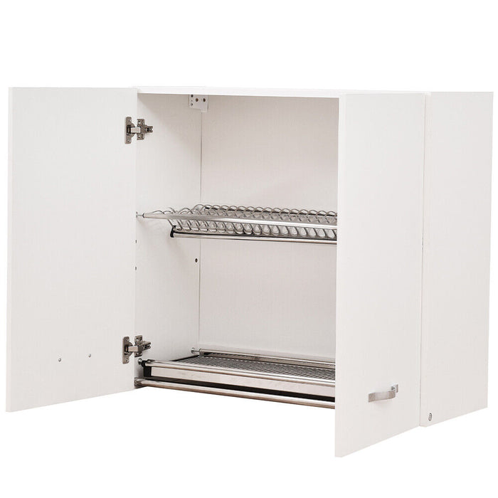 Pensile da Cucina Scolapiatti Sistema Raccogligocce Mobile Minimal Colore Bianco