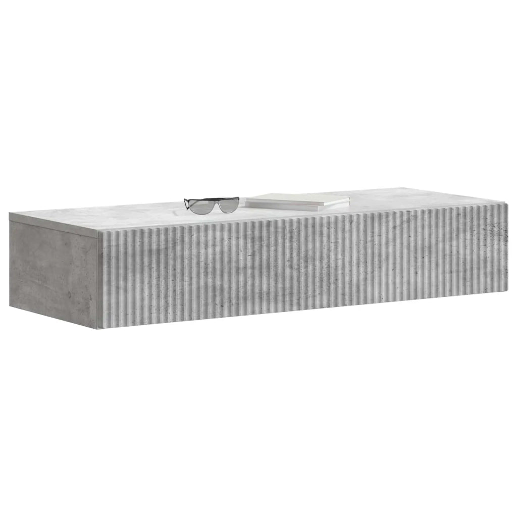 Tavolino da Parete Laterale Grigio Cemento 87,5 x 34,5 x 17 cm 898498