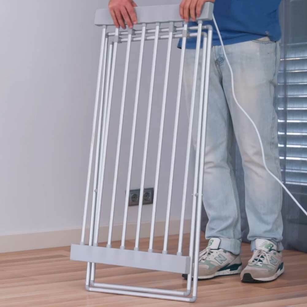 Stendibiancheria Elettrico 120W Stendino Asciugabiancheria Pieghevole Alluminio