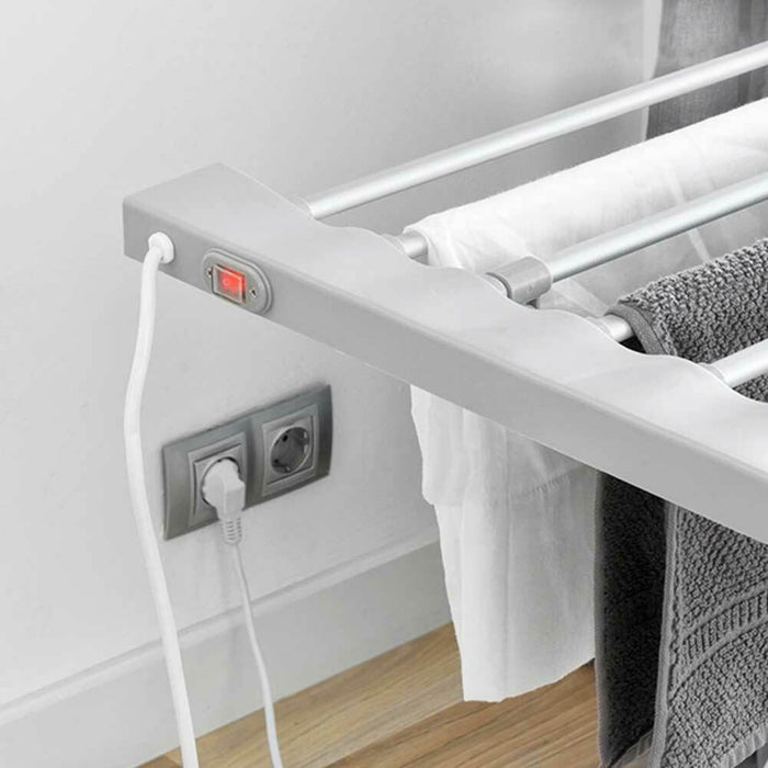Stendibiancheria Elettrico 120W Stendino Asciugabiancheria Pieghevole Alluminio