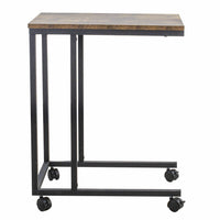 Tavolino da Caffe Porta Pc Laterale Divano Letto Metallo legno con Ruote Moderno
