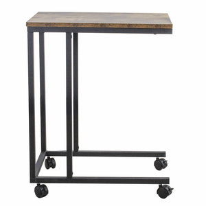 Tavolino da Caffe Porta Pc Laterale Divano Letto Metallo legno con Ruote Moderno