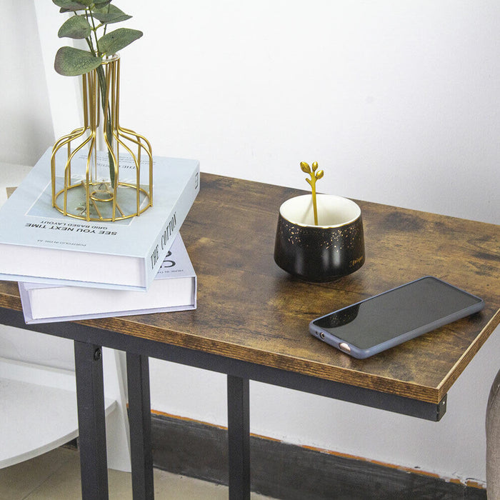 Tavolino da Caffe Porta Pc Laterale Divano Letto Metallo legno con Ruote Moderno