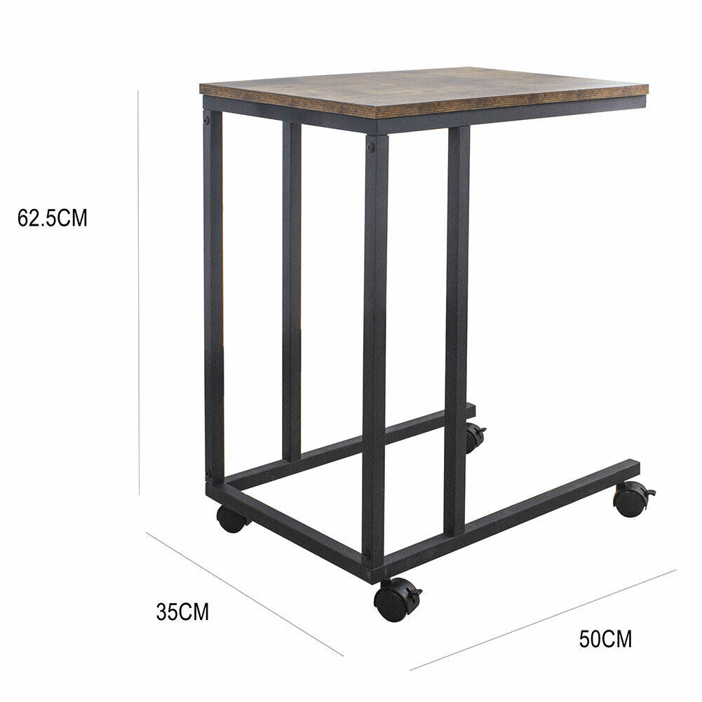 Tavolino da Caffe Porta Pc Laterale Divano Letto Metallo legno con Ruote Moderno