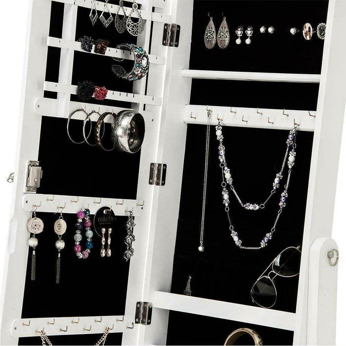 Specchiera Portagioie Ginevra Armadietto Portagioielli Specchio con Anta Bianco