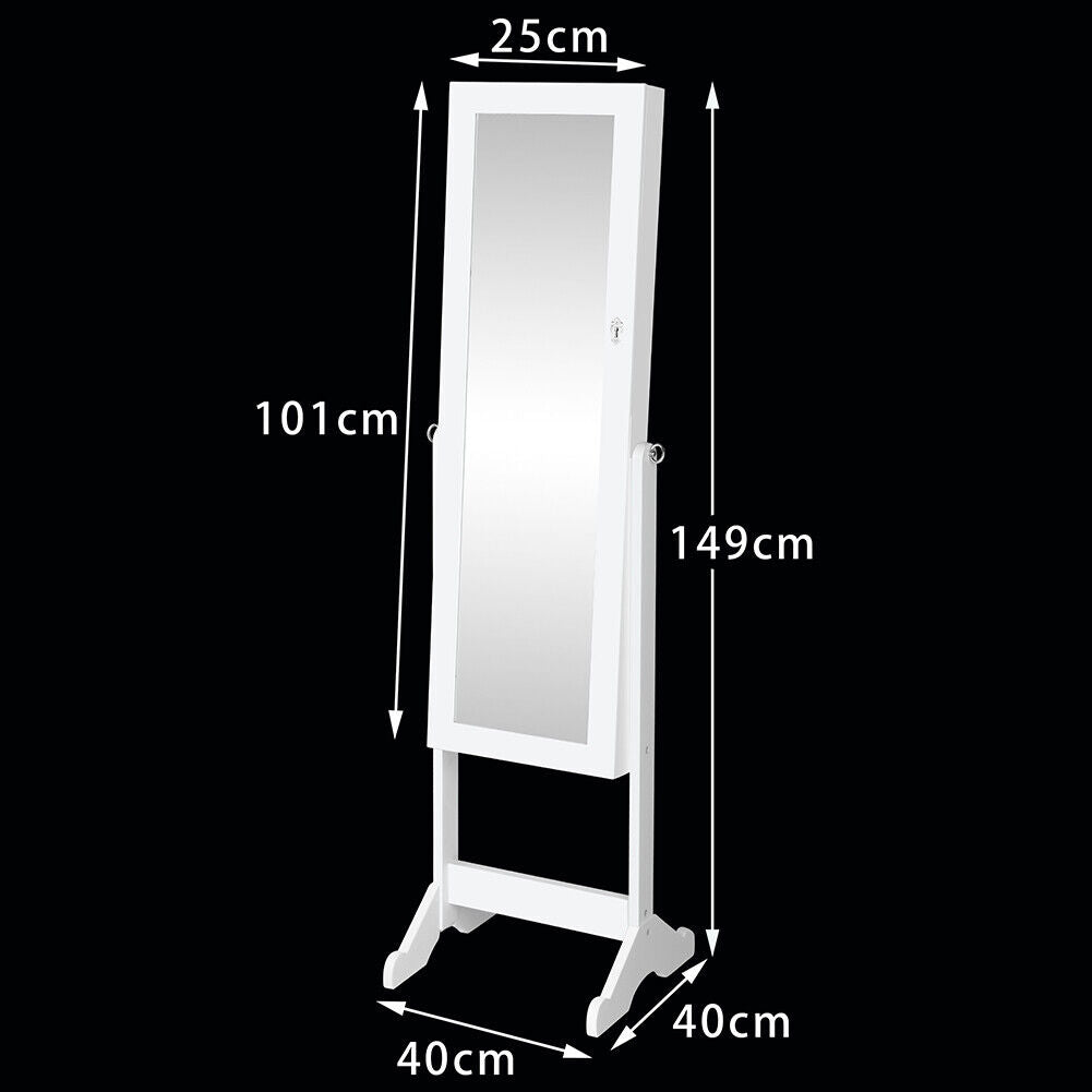 Specchiera Portagioie Ginevra Armadietto Portagioielli Specchio con Anta Bianco