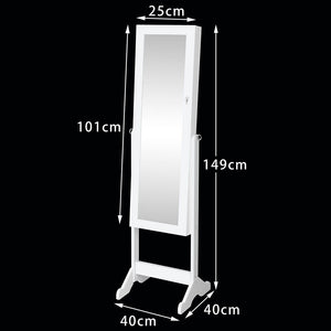 Specchiera Portagioie Ginevra Armadietto Portagioielli Specchio con Anta Bianco