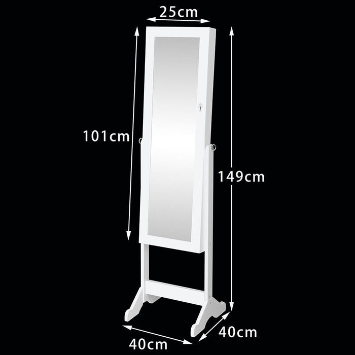 Specchiera Portagioie Ginevra Armadietto Portagioielli Specchio con Anta Bianco