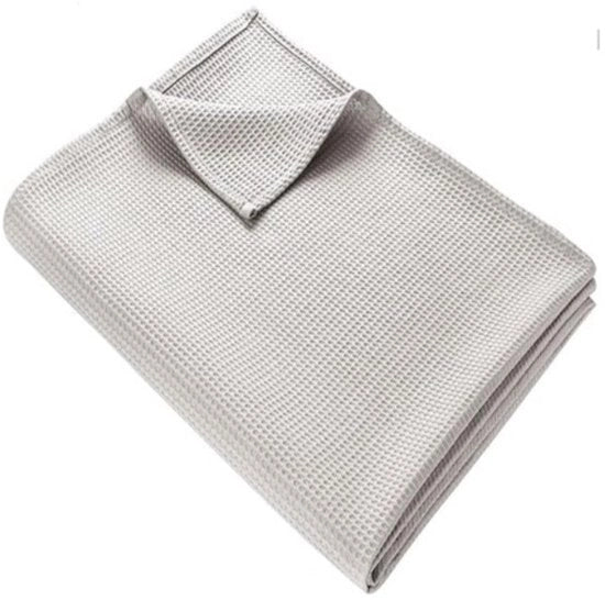 Zona di riposo estiva leggera in cotone - versatile e facile da pulire - 220 x 240 cm - grigio chiaro