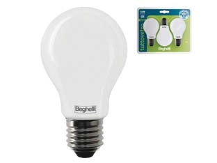 LAMPADA LED GOCCIA TUTTOVETRO E27 IN BLISTER- - 8w - 6500  °K fredda - 1055 lm - 60x105h - 2 pezzi BEGHELLI