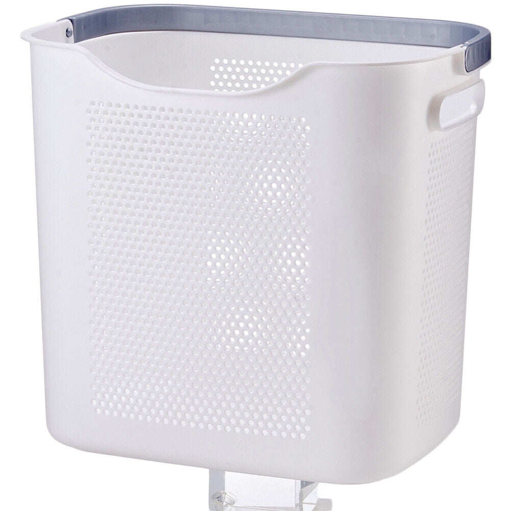 Carrello Portabiancheria Salvaspazio 2 Litri Cesta Estraibile 2 Ripiani Bianco