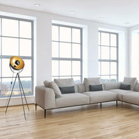 Lampada Piantana Terra Design Moderno Industriale Metallo Luce E27 Nero oro