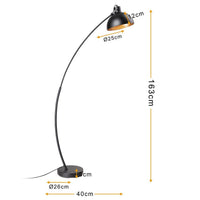 Lampada Arco Piantana Terra Design Moderno Industriale Metallo Luce E27 Nero Oro